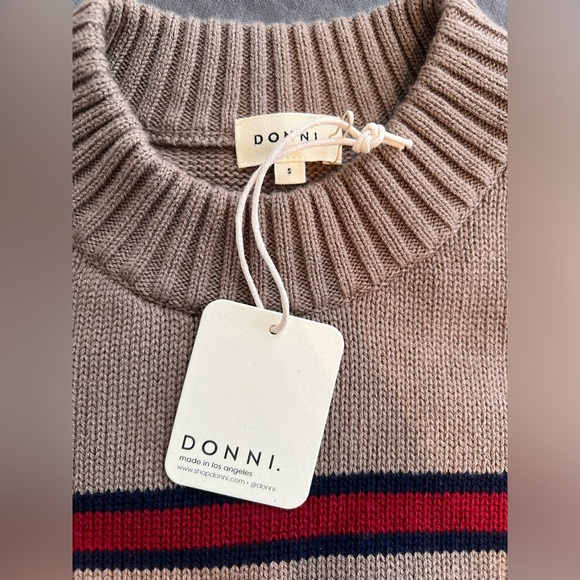 DONNI. cotton cashmere striped sweater small - Picture 2 of 5